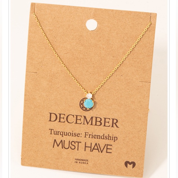 Anthropologie Jewelry - 🆕 December Turquoise Birthstone Gem Pendant Necklace